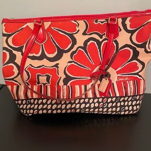 Coach Poppy Floral Scarf Tote
